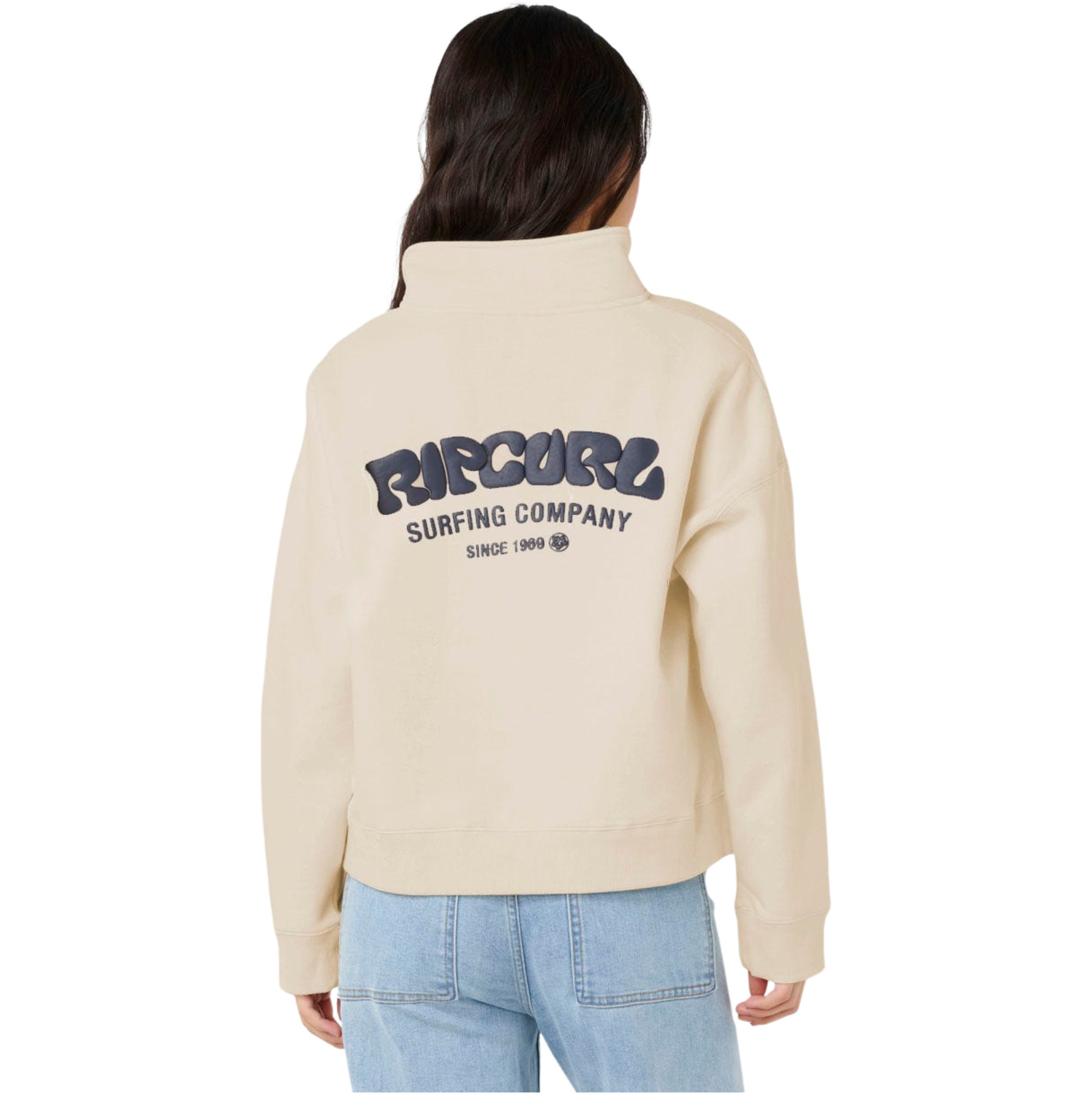 2025 Rip Curl Dame Surf Puff 1/4 Lynlås Fleece 07WWFL - Natural